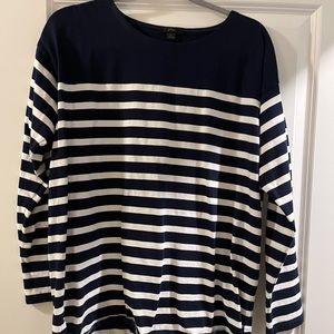 Jcrew Navy Stripe Long-sleeve Tee